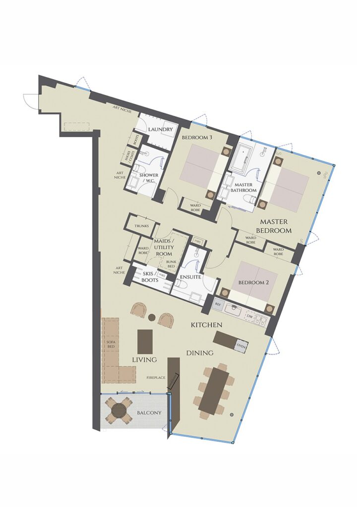 3 bedroom premium suite Aspect Niseko Accommodation