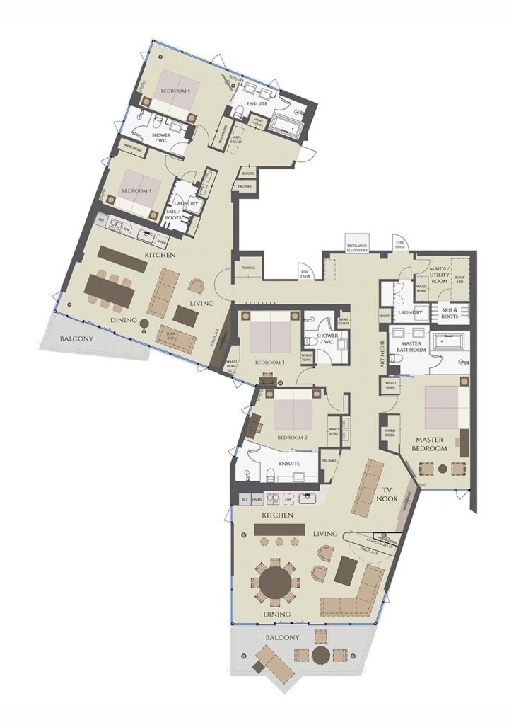5 bedroom Suite Aspect Niseko Accommodation