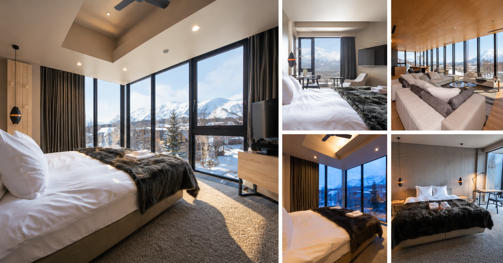 Luxury five-bedroom entire-floor accommodation in Niseko, ideal for corporate ski retreats, business groups, and luxury winter holidays in Hokkaido.